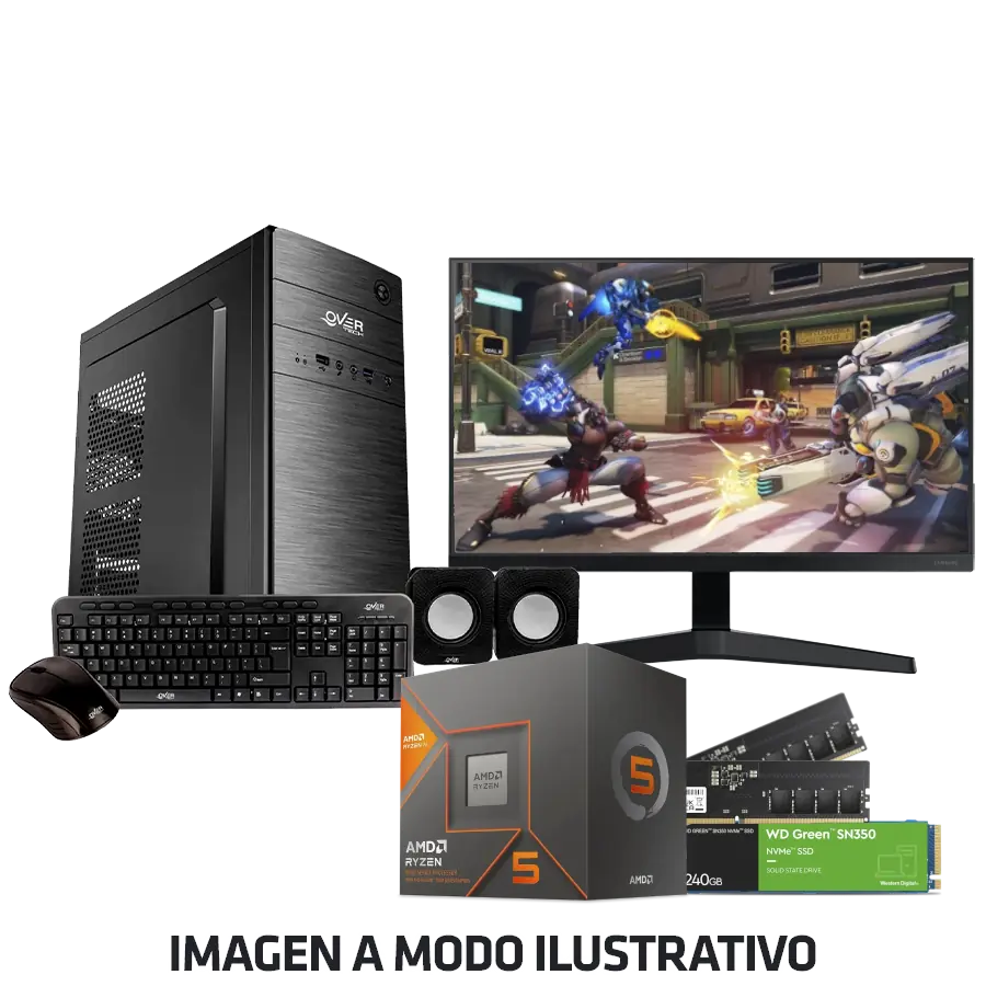 PC AMD Ryzen 8500G + A620M + SSD 240GB + 16GB DDR5