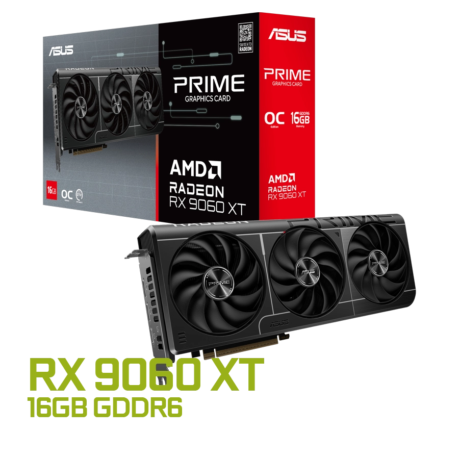 PLACA DE VIDEO ASUS PRIME RADEON RX 9060 XT OC 16GB GDDR6 128BIT PCIE 5.0
