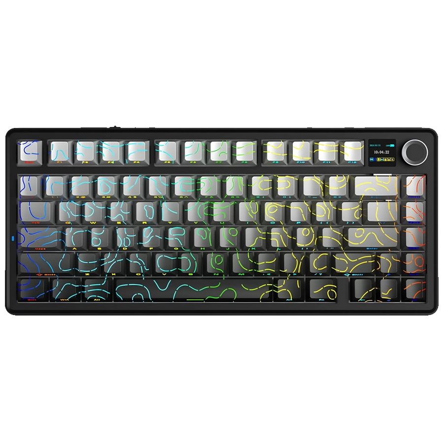 Teclado Mecánico Inalámbrico Aula F75 MAX 75% RGB BT 2.4G Switch Reaper Negro Degradé Contour EN US