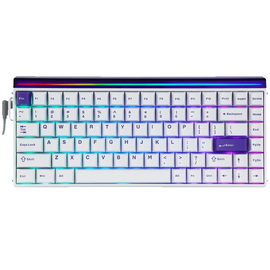 Teclado Magnético Aula HERO 84 HE 75% 8000Hz RGB Switch Black King Blanco/Púrpura Inglés US