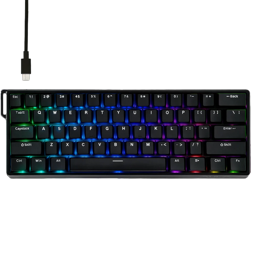 Teclado Magnético Aula WIN60HE 60% 8000Hz RGB Switch Greywood Negro Inglés US