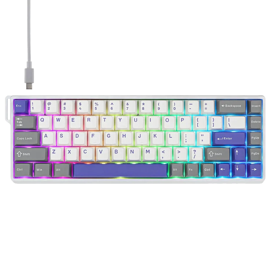 Teclado Magnético Aula WIN68HE MAX 65% 8000Hz RGB Switch Wing Chun Blanco/Azul/Gris Inglés US