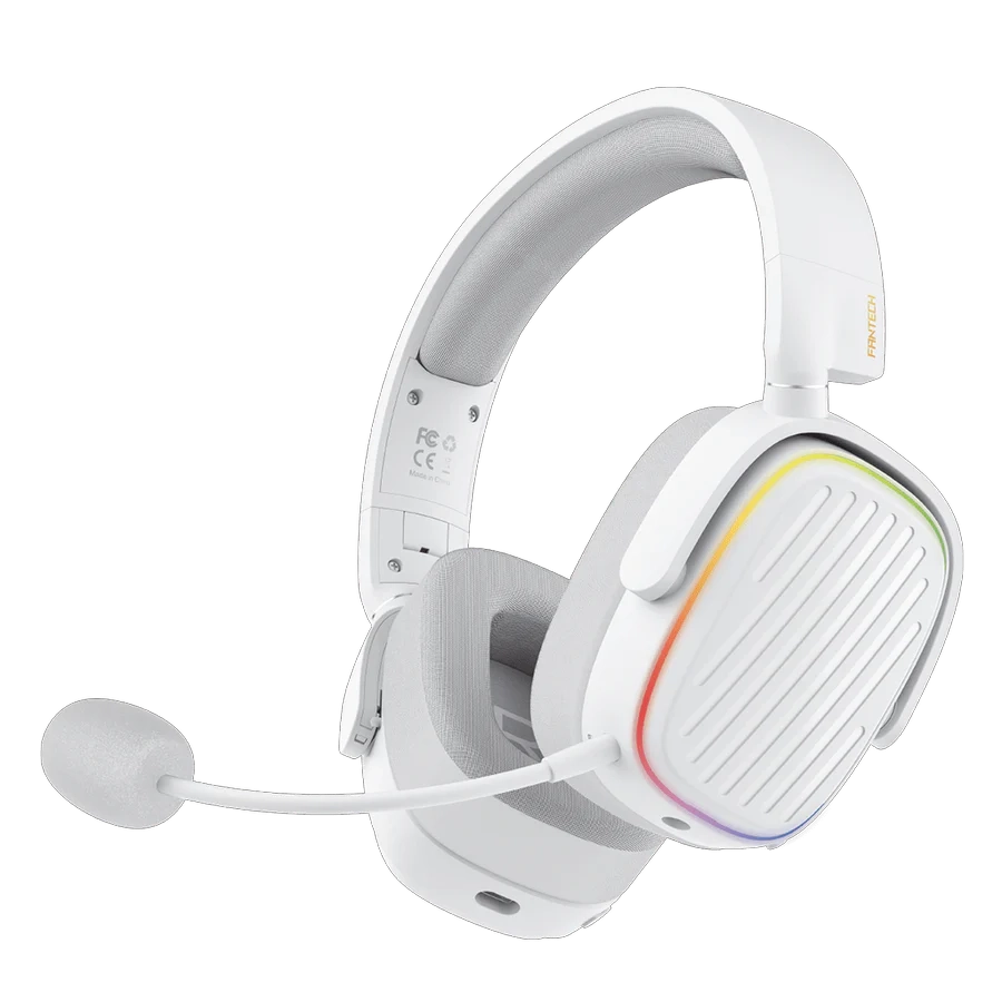 Auriculares Inalámbricos Multiplataforma Fantech Harmony WHG02 50mm RGB BT 3.5mm Blanco
