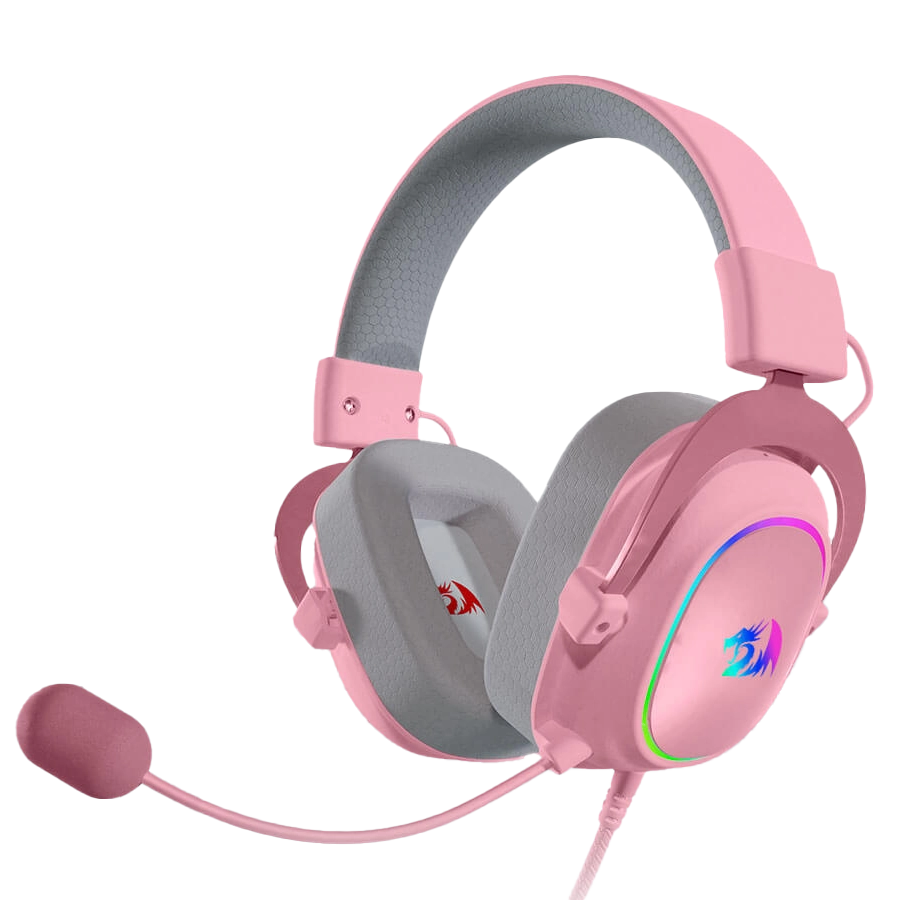 AURICULARES GAMER REDRAGON ZEUS X H510P RGB 7.1 SURROUND 53MM USB ROSA