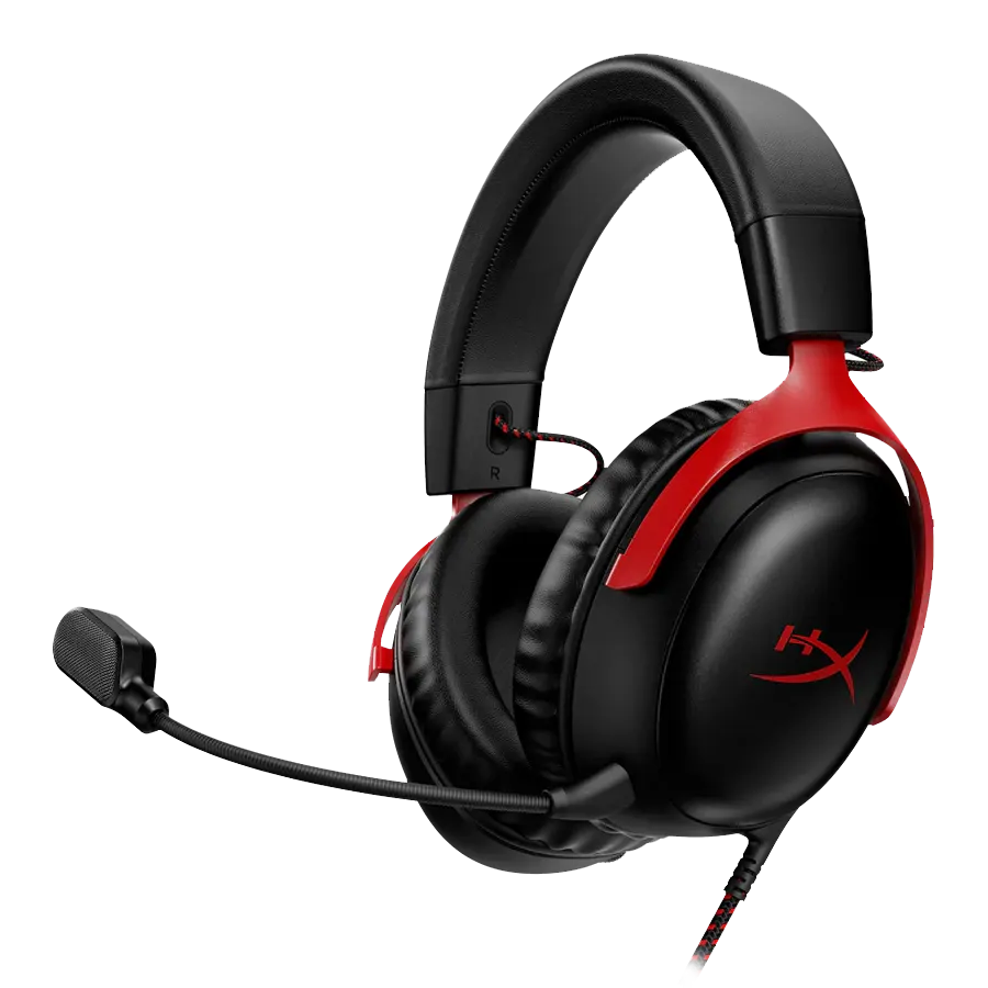 Auriculares Headset HyperX Cloud III 53mm DTS:X 3.5mm USB-A USB-C Negro y Rojo