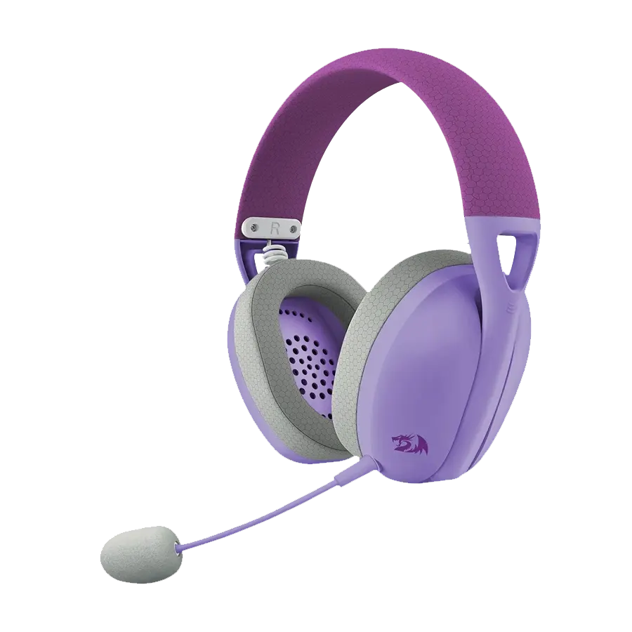 Auriculares Headset Inalámbricos Redragon Ire Pro H848 40mm Bluetooth RF USB Púrpura