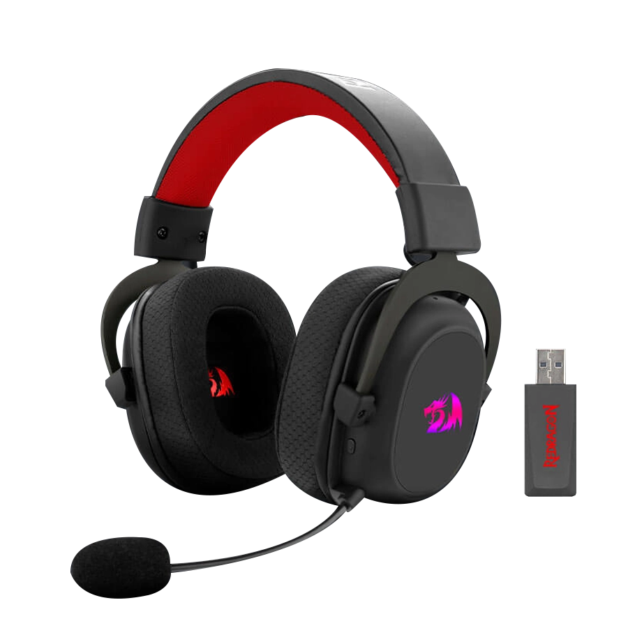 AURICULARES INALÁMBRICOS GAMER REDRAGON ZEUS PRO H510-PRO 53MM 7.1 SURROUND BT USB RGB NEGRO