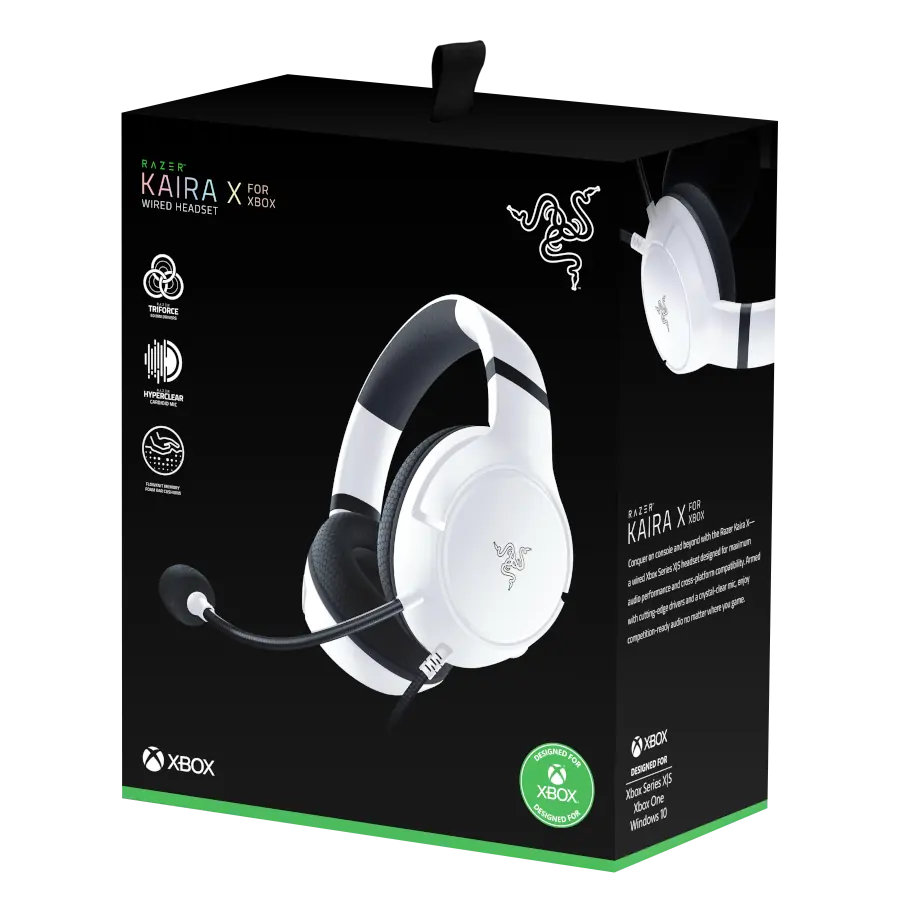 Auriculares c/ Micrófono Razer Kaira X Xbox 50mm c/ Adapt. 3,5mm Blanco