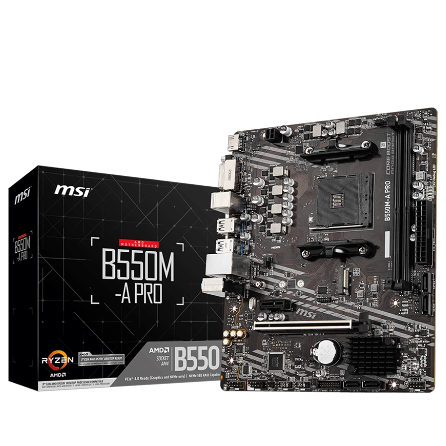 Motherboard MSI B550M-A PRO AMD AM4 mATX DDR4 PCIe 4.0 M.2 Gen4