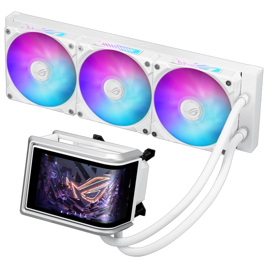 WATER COOLER CPU ASUS ROG RYUO IV 360 ARGB WHITE EDITION PANTALLA CURVA AMOLED BLANCO AM5 1851 1700