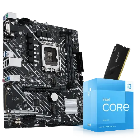 Combo Actualizacion Intel Core i3 13100F + H610M + 8gb*REQUIERE PLACA DE VIDEO