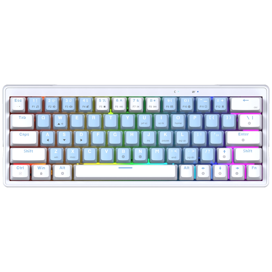 TECLADO MECÁNICO FANTECH ATOM X63 MK611 AME 60% ARGB USB AZUL SWITCH TARO INGLÉS US