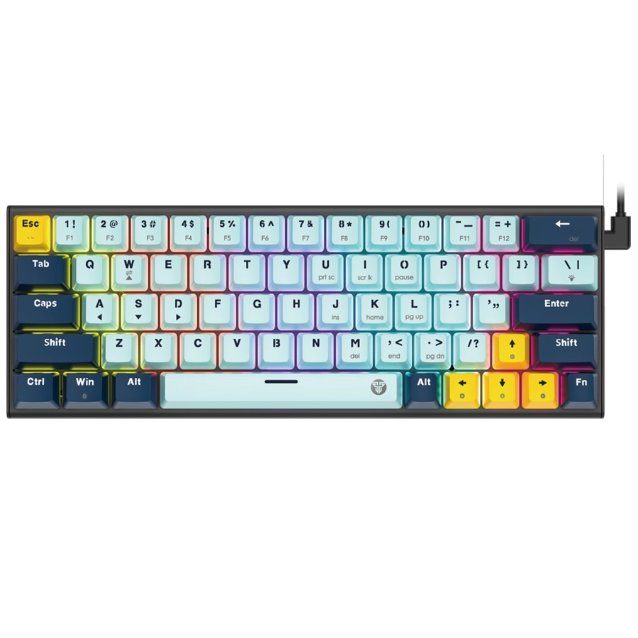 TECLADO MECÁNICO FANTECH ATOM63 MK874V2 MIZU 60% ARGB USB AZUL CIELO SWITCH TARO INGLÉS US