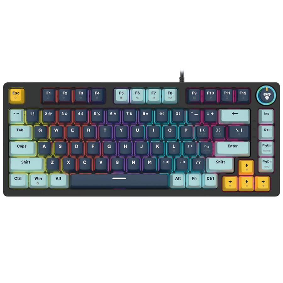 TECLADO MECÁNICO FANTECH ATOM81 MK875V2 MIZU 75% ARGB USB AZUL MARINO SWITCH TARO INGLÉS US