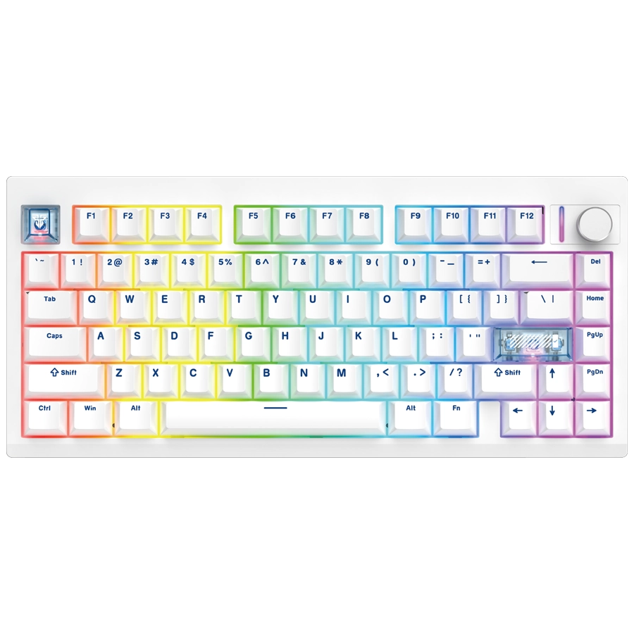 TECLADO MECÁNICO INALÁMBRICO FANTECH MAXFIT8 MK921 QMK 75% ARGB BLANCO SWITCH WHITE INGLÉS US
