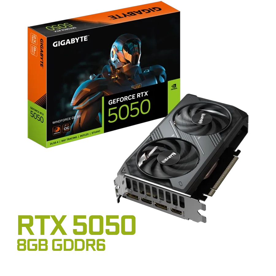 PLACA DE VIDEO GIGABYTE GEFORCE RTX 5050 WINDFORCE OC 8GB GDDR6 128BIT PCIE 5.0