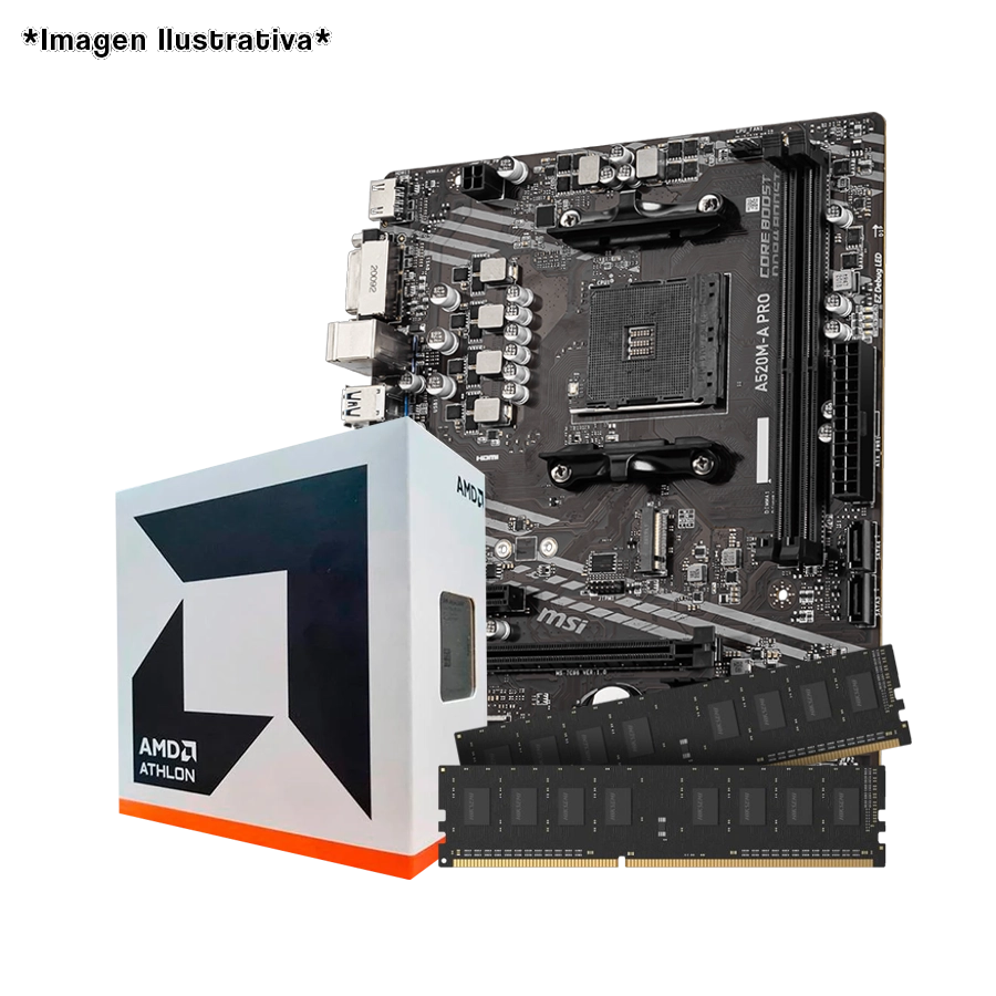 Combo Actualización AMD Athlon 3000G + A520M + 16GB DDR4