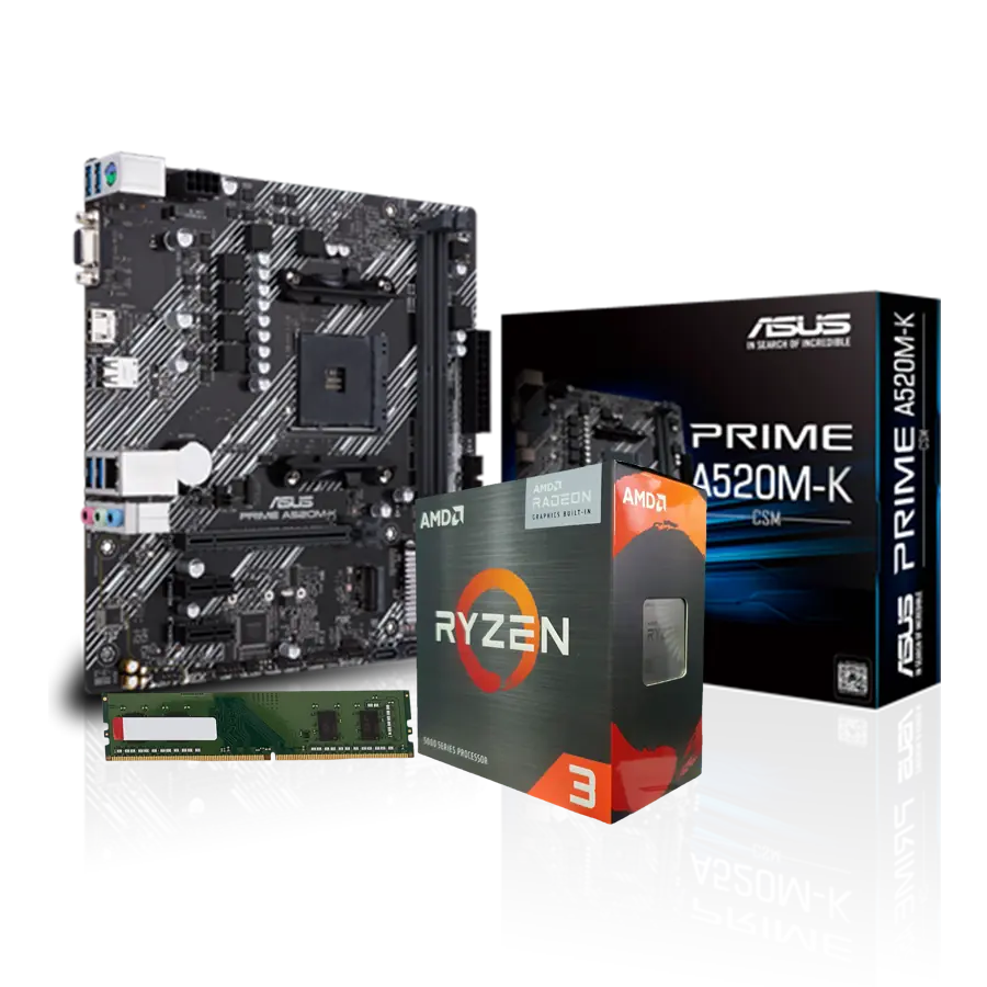 Combo Actualización AMD Ryzen 3 5300G + ASUS PRIME A520M-K/CSM + 16GB DDR4