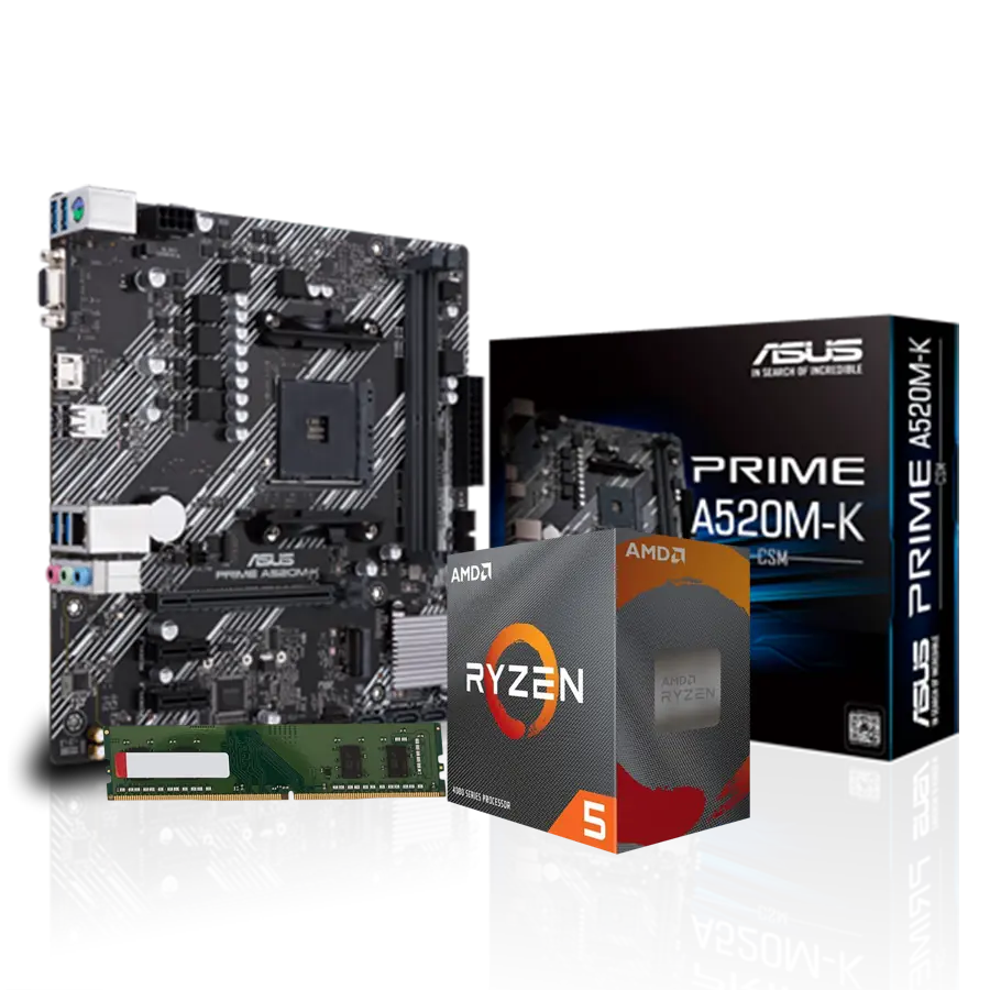 Combo Actualización AMD Ryzen 5 4500 + A520M + 16GB DDR4 *REQUIERE PLACA DE VIDEO*