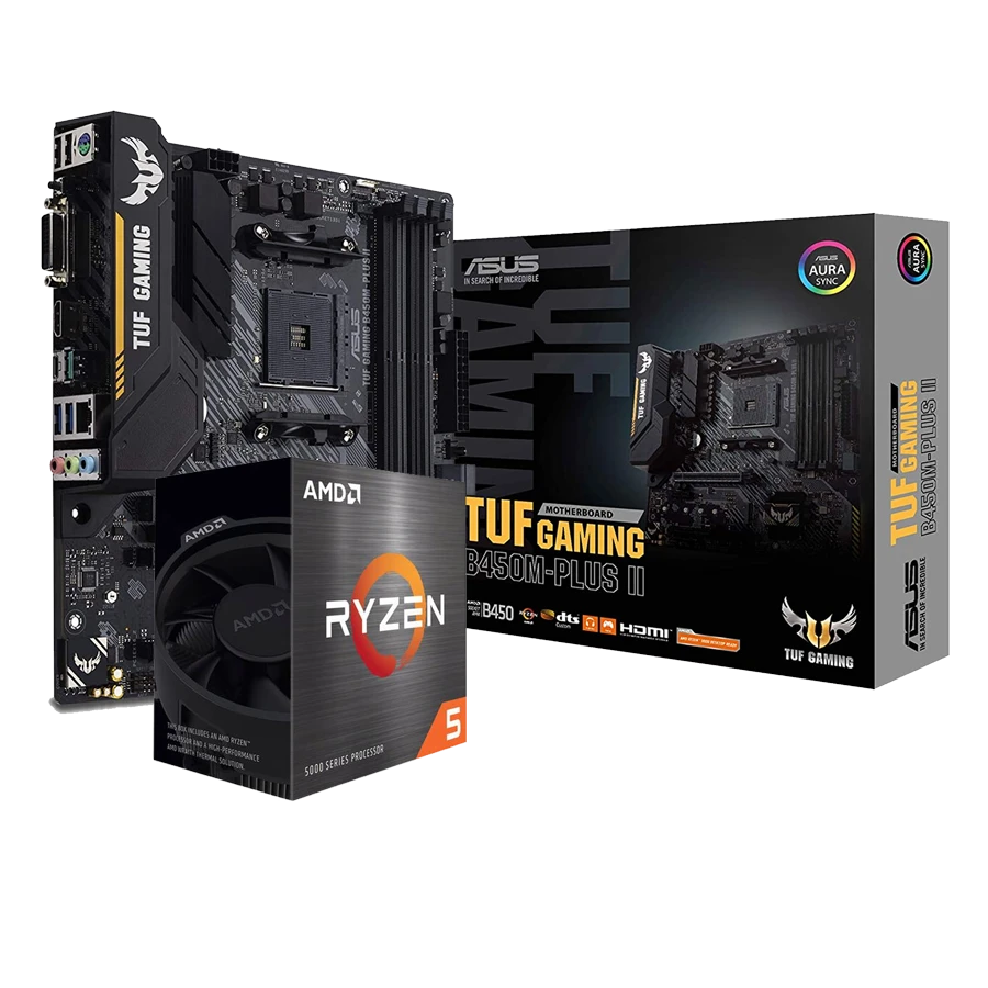 Combo Actualización AMD Ryzen 5 5500 + ASUS TUF GAMING B450M-PLUS II *REQUIERE PLACA DE VIDEO*