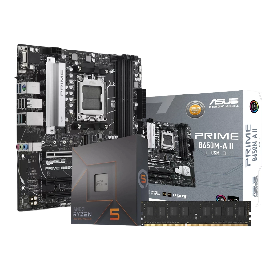 Combo Actualización AMD Ryzen 5 7600X + B650M A II PRIME CSM + 16GB DDR5