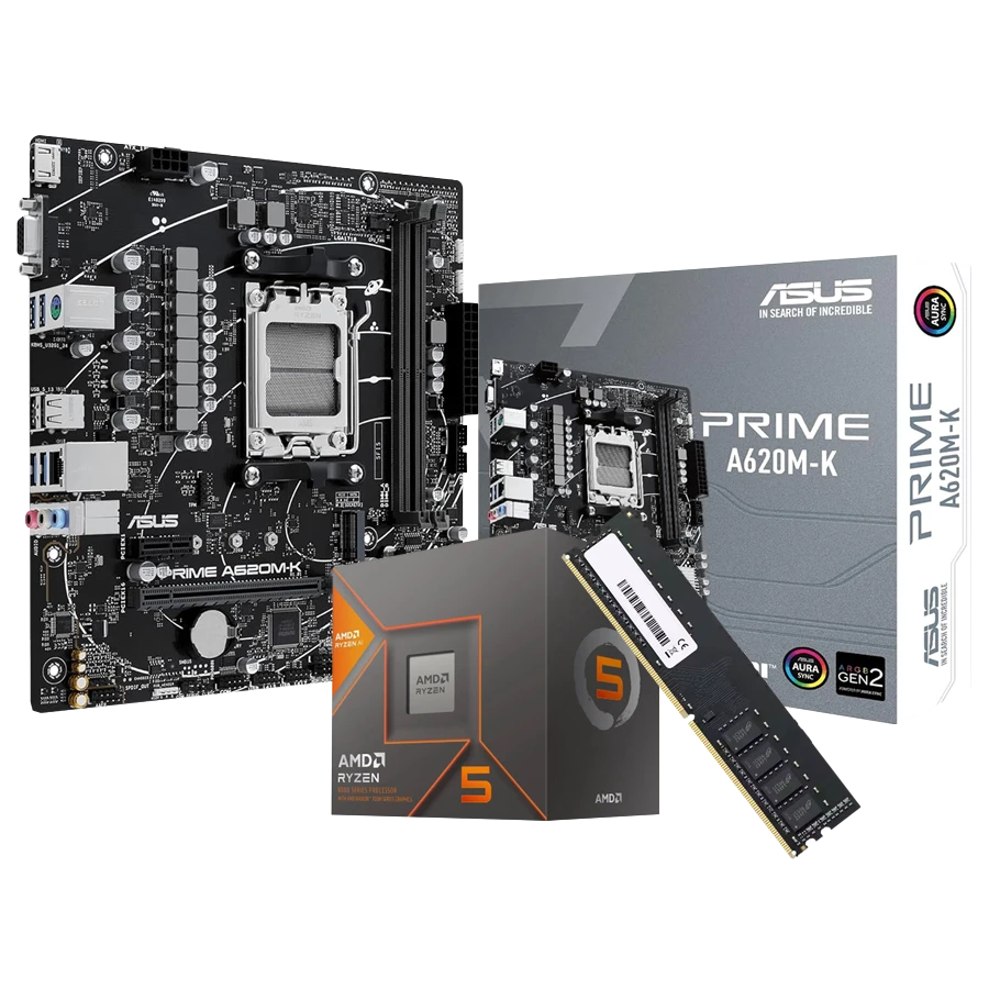 Combo Actualización AMD Ryzen 5 8600G + ASUS PRIME A620M-K + 16GB DDR5