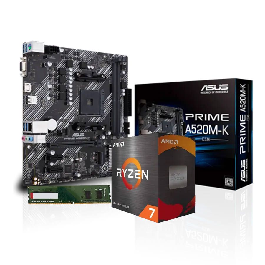 Combo Actualización AMD Ryzen 7 5700G + A520M-K/CSM + 16GB DDR4