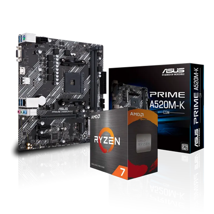 Combo Actualización AMD Ryzen 7 5700G + ASUS PRIME A520M-K/CSM