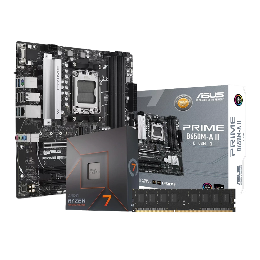 Combo Actualización AMD Ryzen 7 7700X +  B650M A II PRIME CSM + 16GB DDR5 