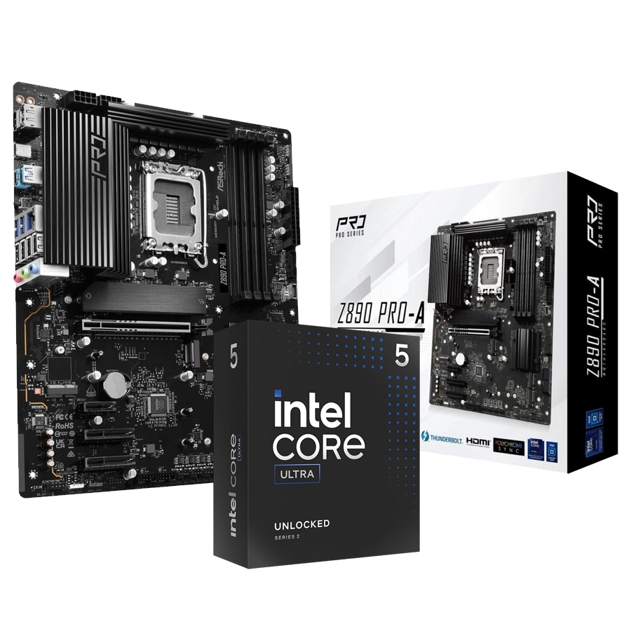 Combo Actualización Intel Core Ultra 5 245K 5.2GHz + ASRock Z890 Pro-A LGA1851 ATX DDR5 PCIe 5