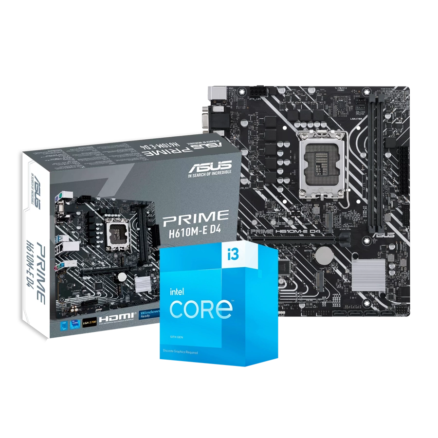 Combo Actualización Intel Core i3-13100F + H610M D4 *REQUIERE PLACA DE VIDEO*