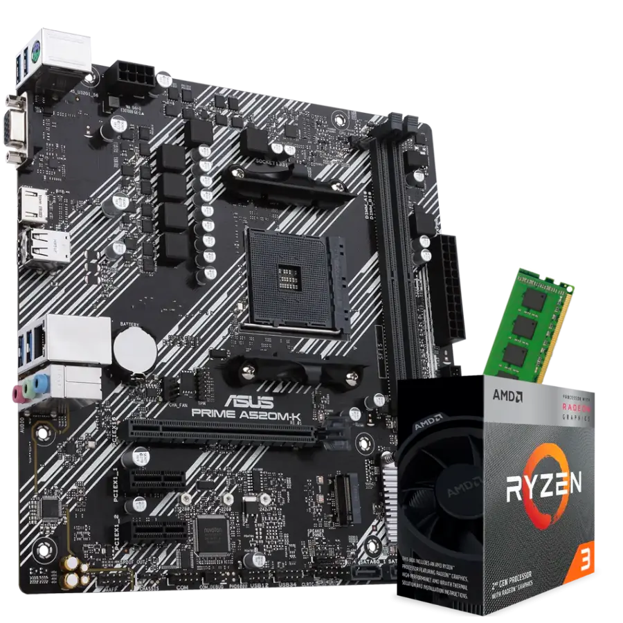 Combo Actualización: Ryzen 3 3200G + A520 + 16GB 3200Mhz