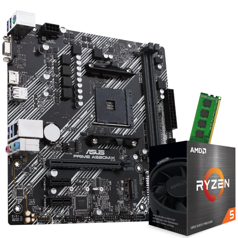Combo Actualización: Ryzen 5500 + A520M + 16GB 3200MHZ *REQUIERE PLACA DE VIDEO*