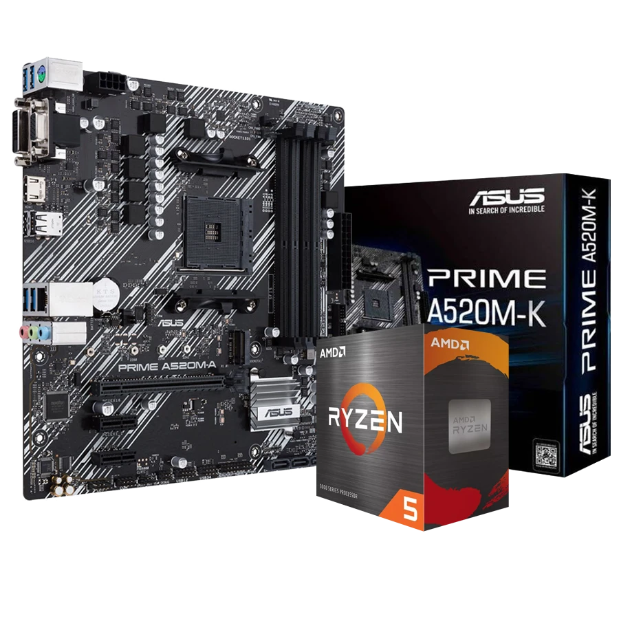 Combo Actualización AMD Ryzen 5 5500 + A520M *REQUIERE PLACA DE VIDEO*