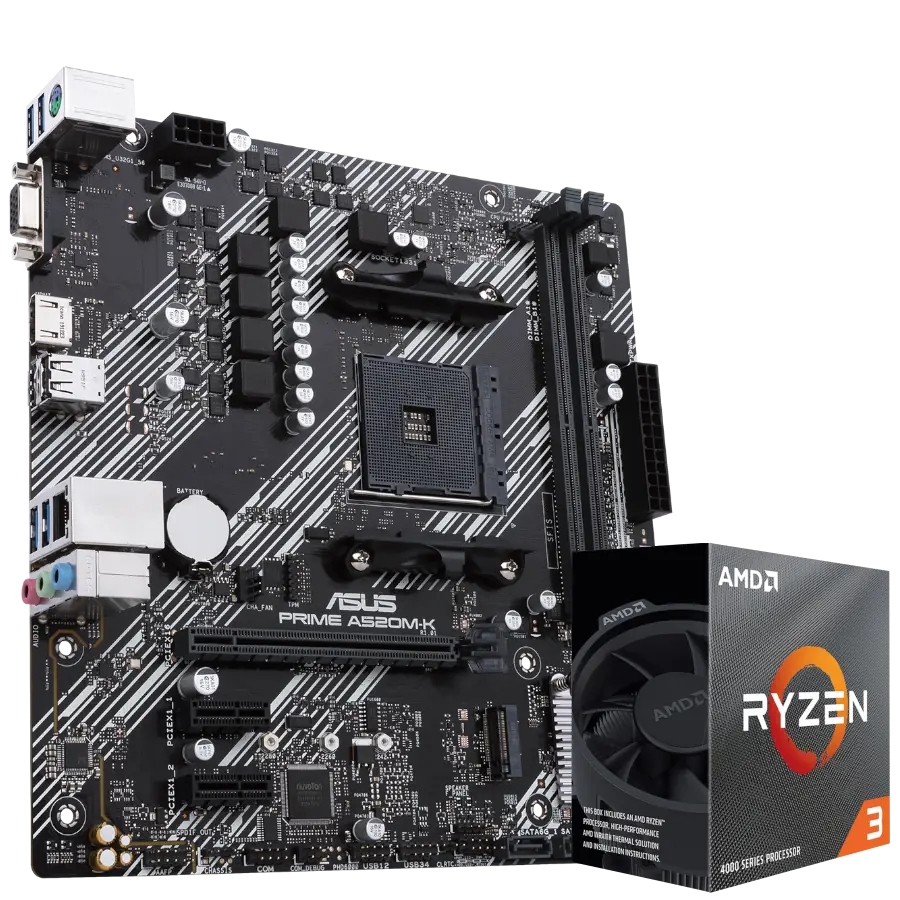 Combo Actualizacion AMD Ryzen 3 4100  + A520M *SIN VIDEO*