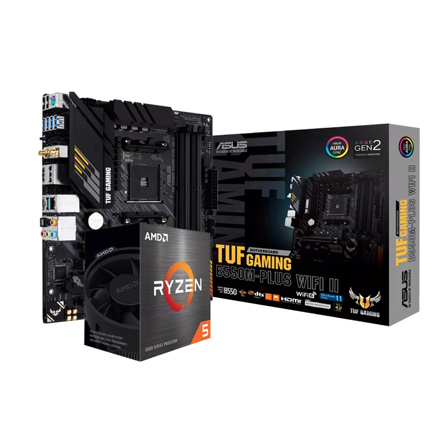 Combo Actualización AMD Ryzen 5 5500 + ASUS TUF GAMING B550M-PLUS WIFI II *REQUIERE PLACA DE VIDEO*