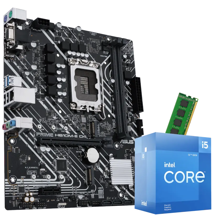 Combo Actualizacion Intel Core i5 12400F + H610M + 8GB *REQUIERE PLACA DE VIDEO