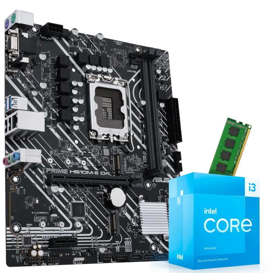 Combo Actualizacion Intel Core i5 13100F + H610M + 16gb*REQUIERE PLACA DE VIDEO