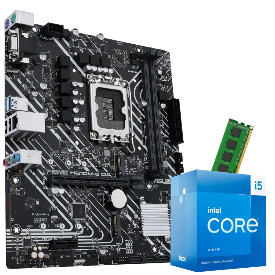 Combo Actualizacion Intel Core i5 13400F + H610M + 8GB *REQUIERE PLACA DE VIDEO
