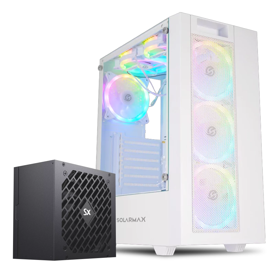 Combo Gabinete Solarmax CM 5920 6xFan FRGB + Fuente KCCFA750-80PB 750W 80 PLUS Bronze