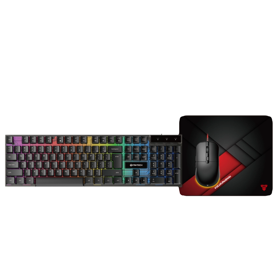COMBO GAMER FANTECH HERO P31 TECLADO K515 MOUSE VX9 PAD MP356 NEGRO INGLÉS US