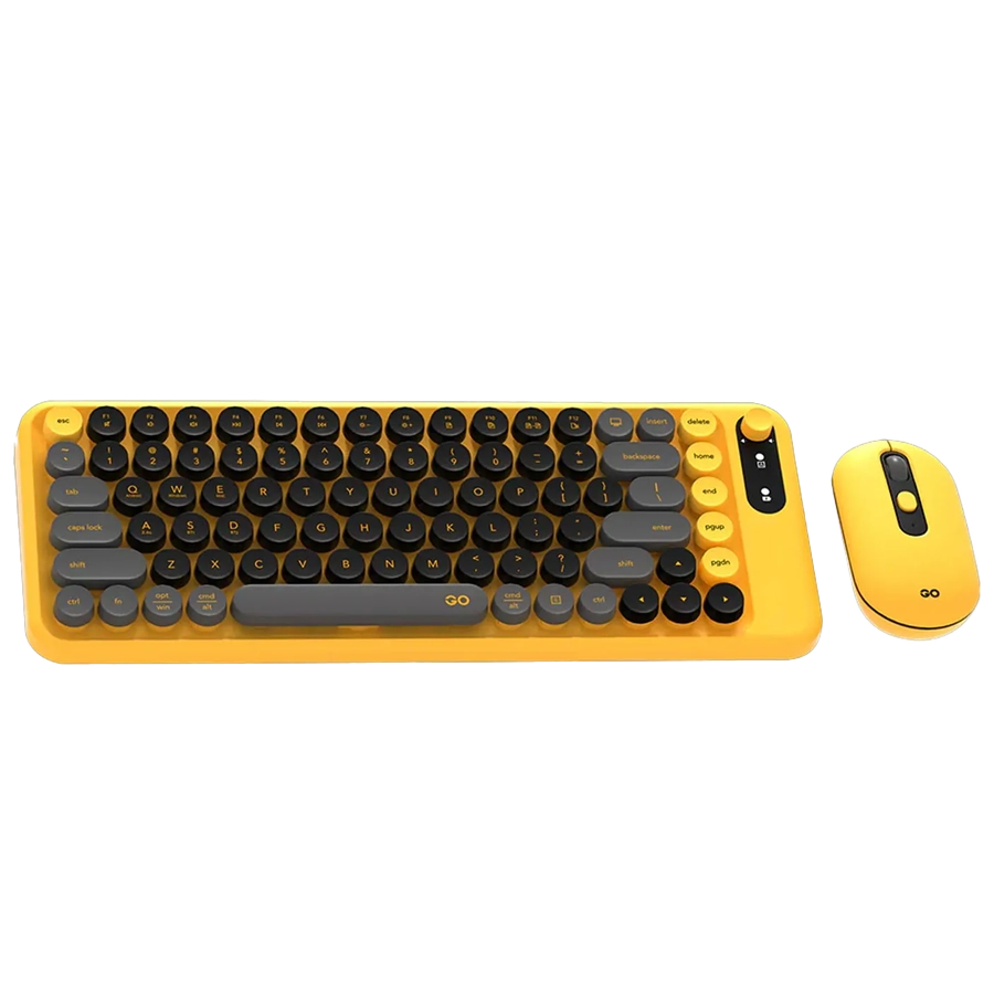 COMBO TECLADO Y MOUSE INALÁMBRICO FANTECH GO MOCHI85 WK898 BLUETOOTH AMARILLO INGLÉS US