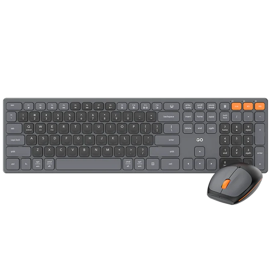 COMBO TECLADO Y MOUSE INALÁMBRICO FANTECH GO POP WK895 BLUETOOTH GRIS INGLÉS US