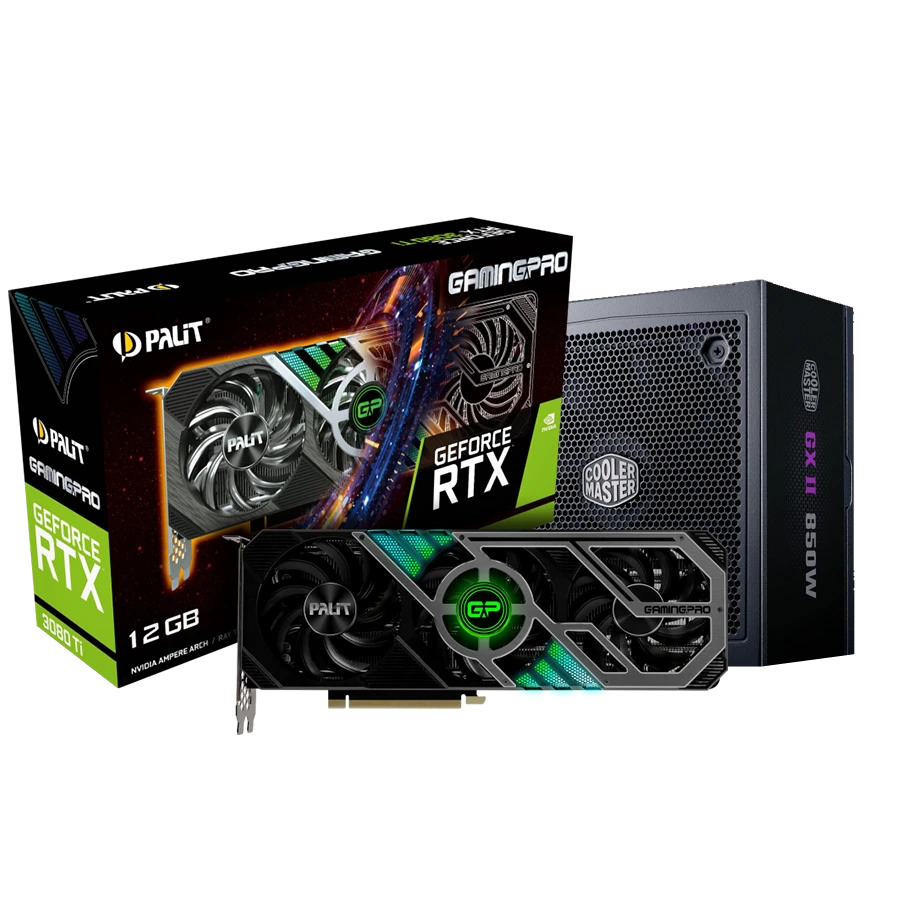COMBO PLACA DE VIDEO PALIT RTX 3080 TI GAMINGPRO 12GB + FUENTE COOLER MASTER 850W 80+ GOLD