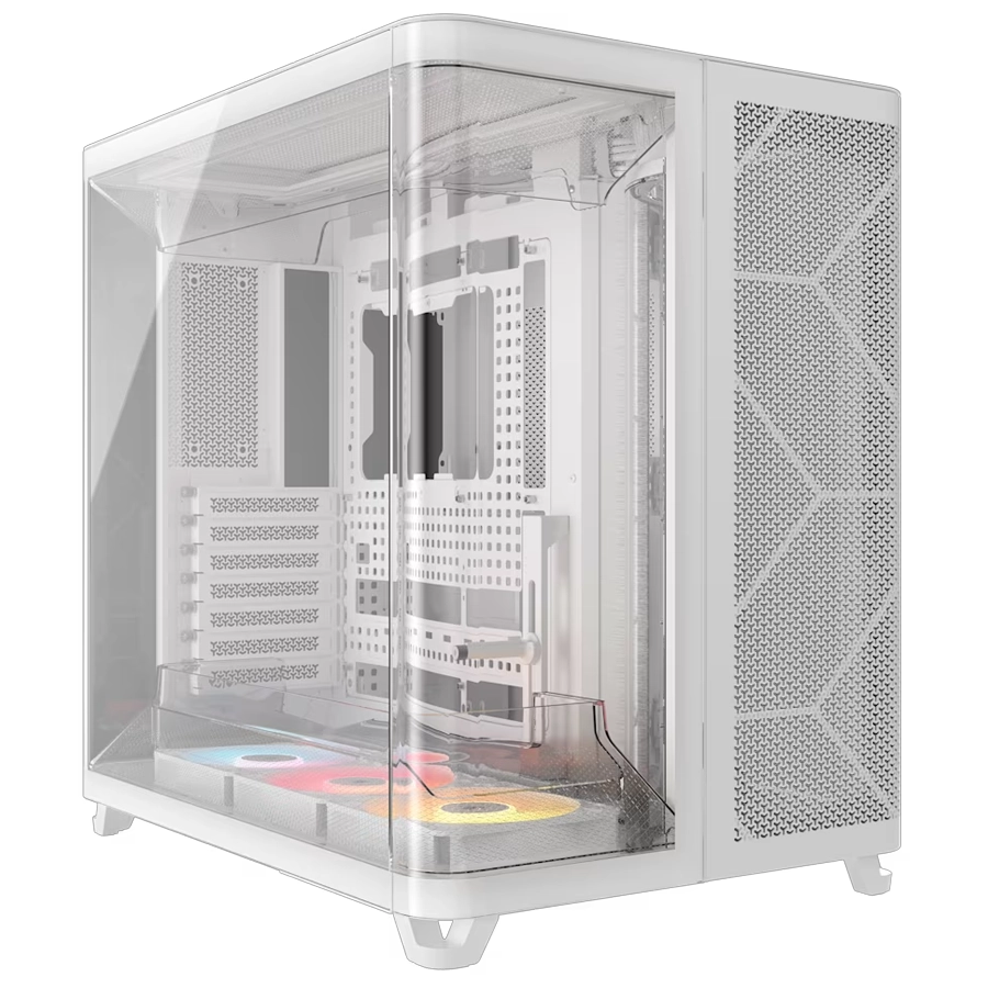 GABINETE CORSAIR AIR 5400 RS-R ARGB MID TOWER E-ATX BTF 2X TG 3X FAN PWM RAPIDROUTE 2.0 BLANCO
