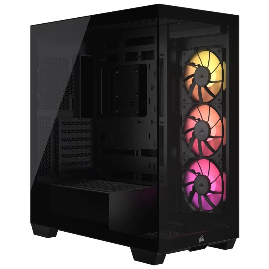 Gabinete CORSAIR iCUE LINK 3500X RGB Mid Tower E-ATX TG BTF USB-C 3xFan Negro