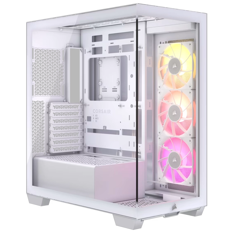 Gabinete CORSAIR iCUE LINK 3500X RGB Mid Tower E-ATX TG BTF USB-C 3xFan Blanco