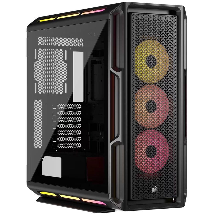 Gabinete CORSAIR iCUE LINK 5000T LX RGB Mid Tower E-ATX TG BTF USB-C 3xFan Negro