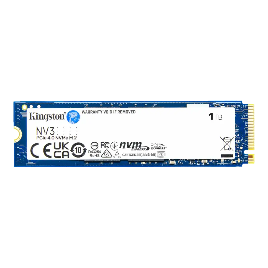 Disco Sólido SSD Kingston NV3 1TB M.2 2280 NVMe PCIe Gen4x4 6000MB/s