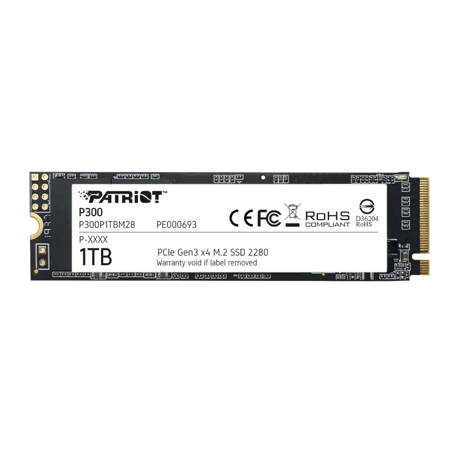 Disco Sólido SSD Patriot P300 1TB M.2 2280 PCIe Gen3 x4 NVMe 1.3 2100MB/s